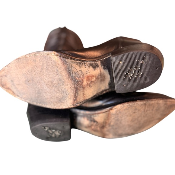 Dan Post Vintage Black Leather Western Cowboy Boots Men’s Size 8 USA Made in EUC - Picture 12 of 15